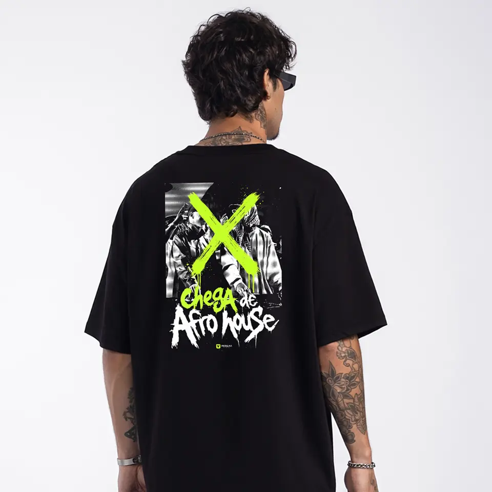 Camiseta Oversized Chega de Afro House — foto principal
